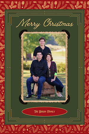 Red Green Vintage Christmas Greeting Card