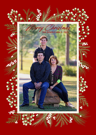 Black and Green Modern Christmas Family Photo Card (1)
