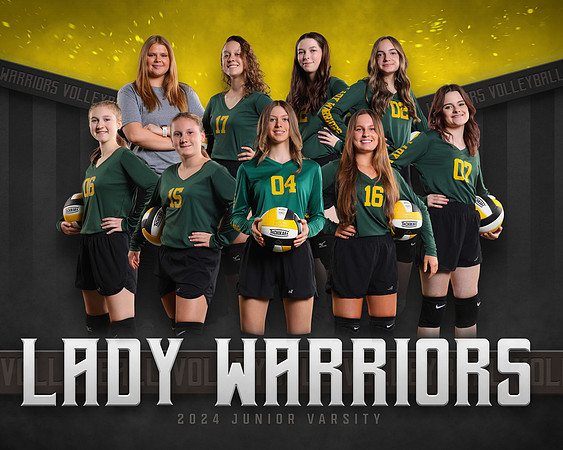 JV VB Team with Coach